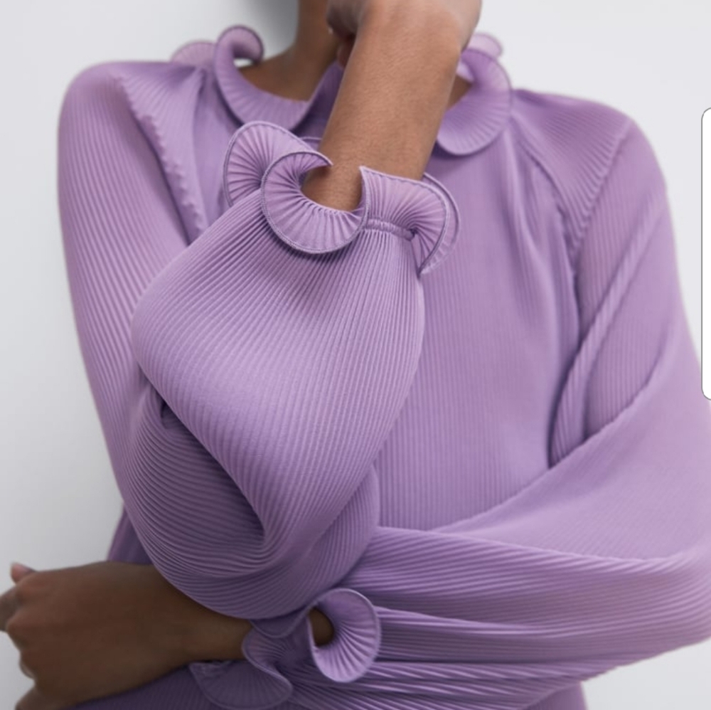 ZARA Pleated Top Sz XL - Picture 6 of 8